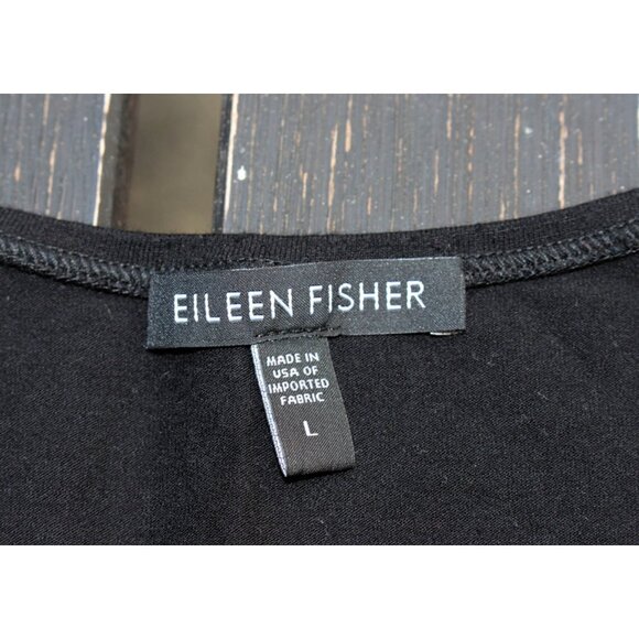 Eileen Fisher - the OG - Scoop Neck Tunic in Viscose Jersey, Black, Large - Picture 2 of 8
